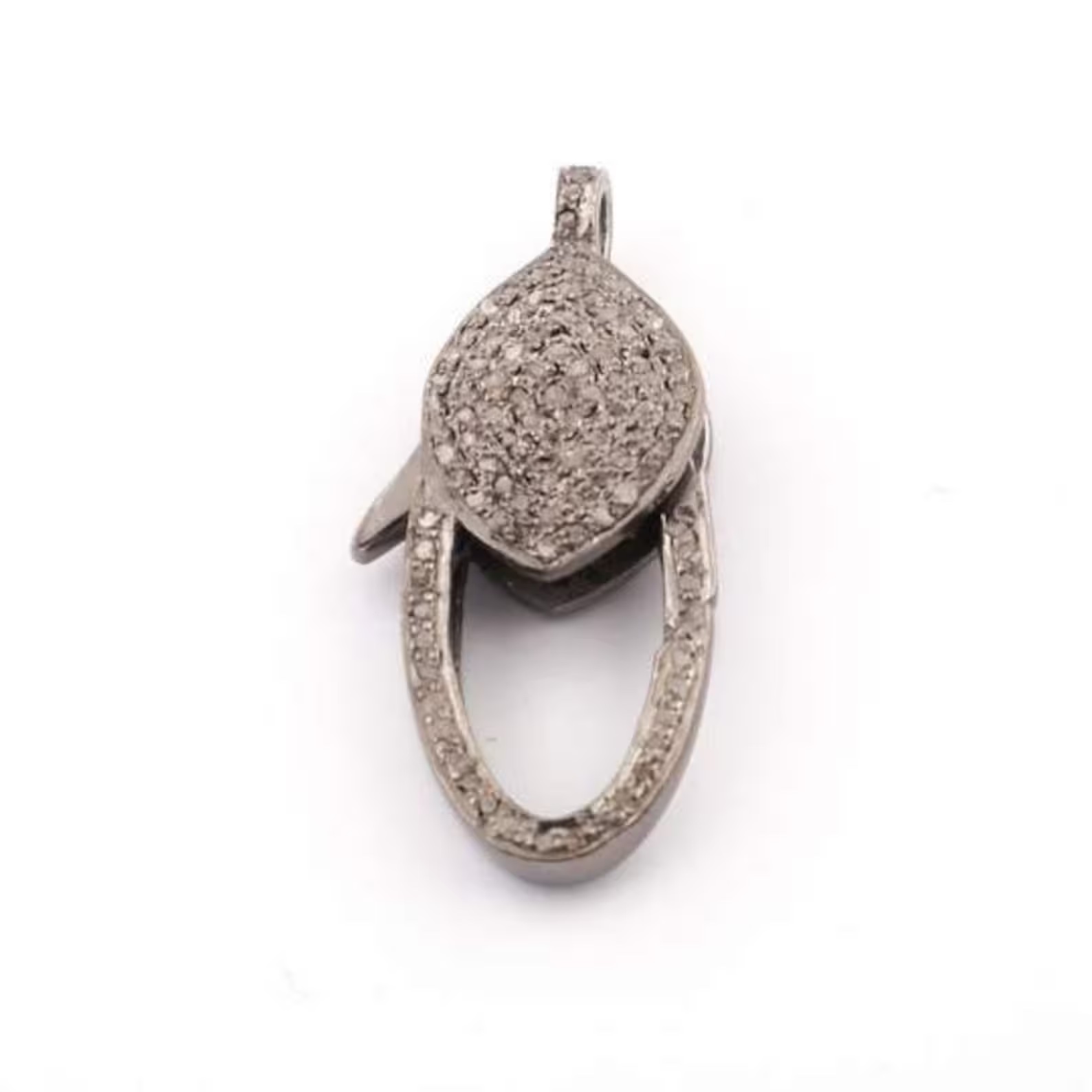 25x11.5mm Pave Lobster Clasp-Silver